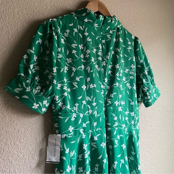 NWT Alexia Admor Emery Cap Sleeve Collared Fit & Flare Green Midi Dress 6 - Picture 7 of 16